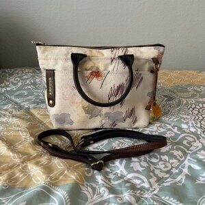R. Riveter The Dot Handbag Shoulder Bag Cream Floral Print Excellent Condition
